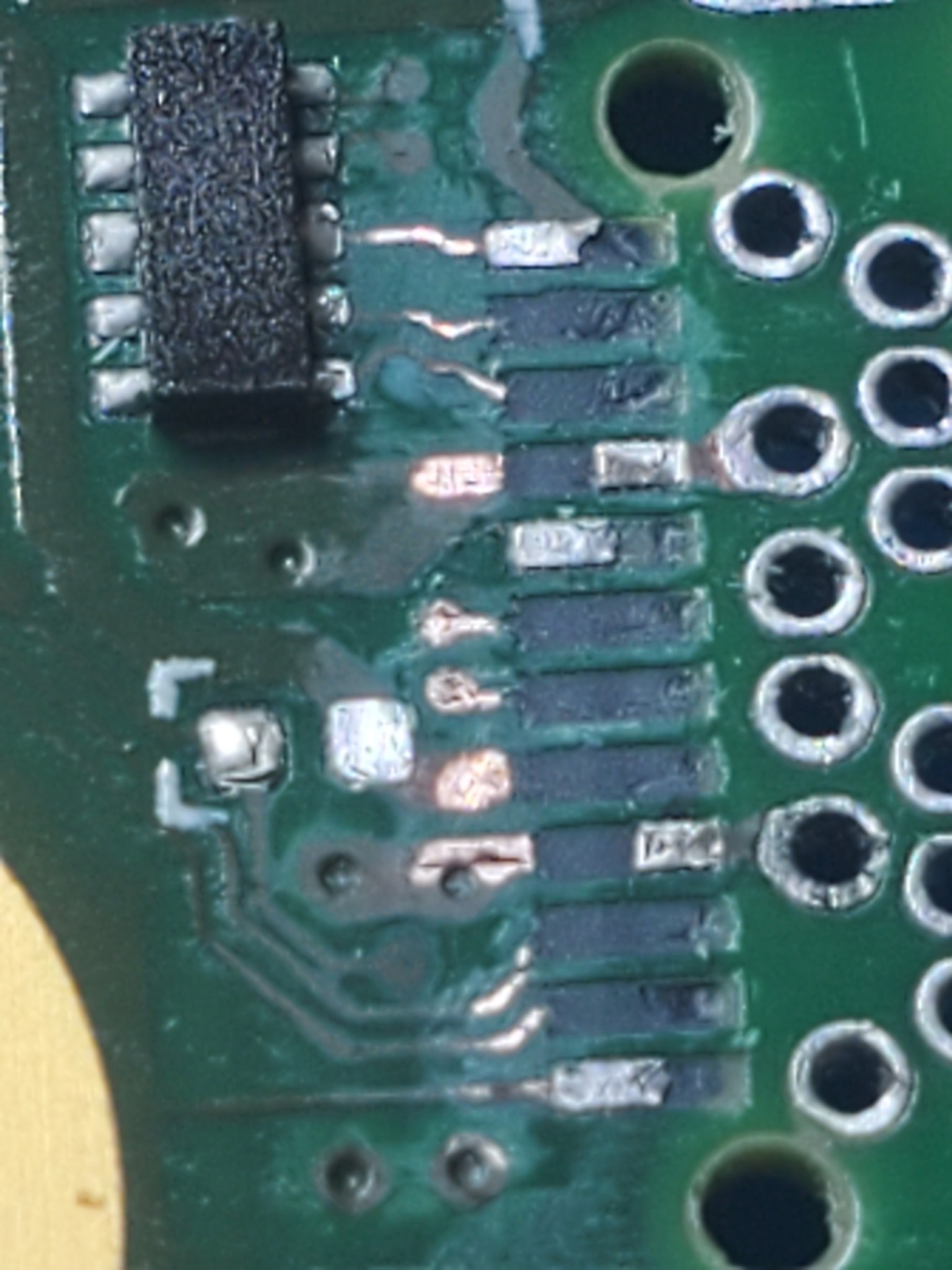 Circuit-board trace and pad work